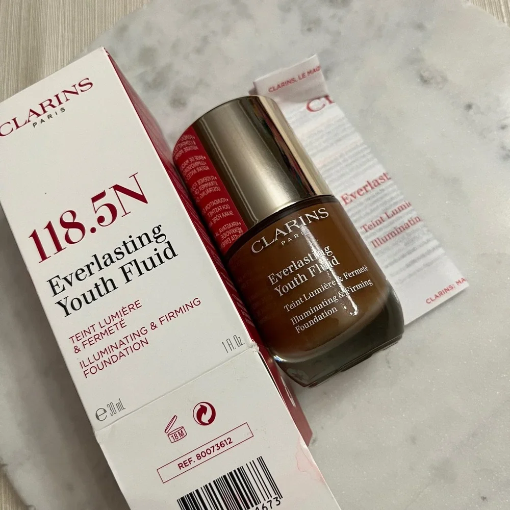 CLARINS 118.5N Foundation Everlasting Youth Fluid Liquid‎ Makeup Beauty 30ml 1oz
